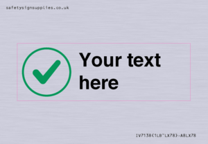 Custom plain background, green tick in circle sign